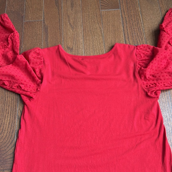 Ladies size large red LOFT Outlet long sleeve top - Picture 7 of 8